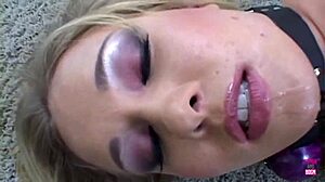 sasha knox swallows cum after rough anal fucking in heels!