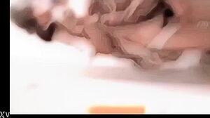 Amateur Shemale Japanese Masturbation Session in Front of Mirror