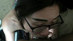 Eva Yi's sloppy early morning blowjob on big black cock