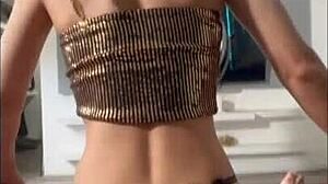 A beautiful Mexican Latina amateur shows off her ass and tits in a captivating story