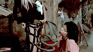 hardcore lesbian threesome in uniforms with fucking and toys