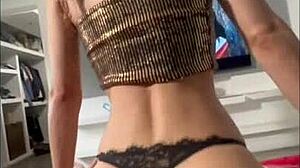 A beautiful Mexican Latina amateur shows off her ass and tits in a captivating story