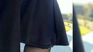 Fucking My Dildo Right Outside My Neighbor's House in Heels and Stockings. They Might See!