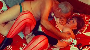 Granny Carmen's Christmas in July Dildo Play Ends Needing Hardcore Fuck