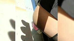 Fucking My Dildo Right Outside My Neighbor's House in Heels and Stockings. They Might See!
