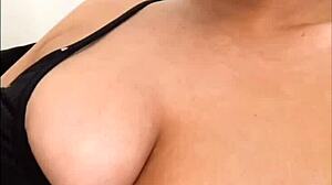 young british girlfriend using toys on webcam