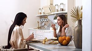 Insatiable Mary Frost Relishes Strap-On DP with Husband and Housemate GP3004