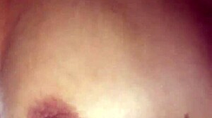 she licks balls and gets cum on her tits in a casual cumshot session.