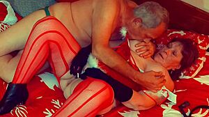 Granny Carmen's Christmas in July Dildo Play Ends Needing Hardcore Fuck