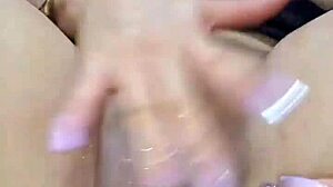 Hot redhead Latina plays with dildo for anal fun