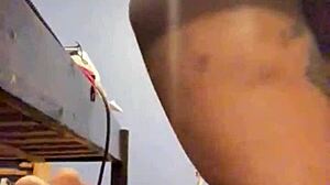 ebony milf strip tease and deepthroat preview, she teases