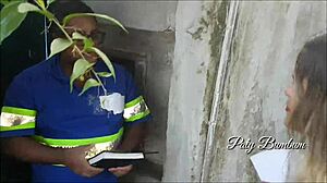 Latina amateur pays water meter guy with big ass fetish