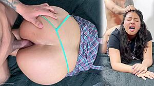 first painful anal with cute latina student