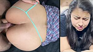 first painful anal with cute latina student