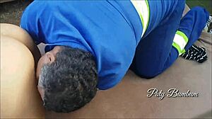 Latina amateur pays water meter guy with big ass fetish