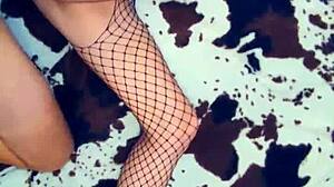 Pov opened her ass and holes in stockings