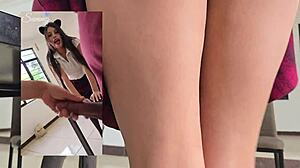 la cuñada de mi esposo devours cock at the table with me, wow!