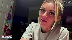 Petite Mature Blonde Teasingly Rubs Nipples and Fingers Deep