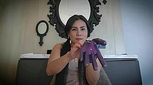 Latex Glove Fetish Asmr with Relaxing Massage and Scratching