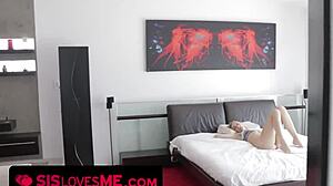 my tiny tits teen stepsister gives blowjob