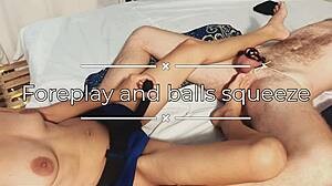 Watch me squeeze your balls in this cage