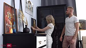 Lisa's painting job turns to deepthroat sex