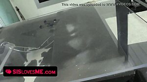 my tiny tits teen stepsister gives blowjob