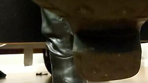 Yuki casually worships boots and feet