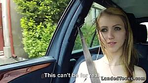 Stranded teen fucked on hood pov