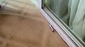 I's flashing my big tits for you all, monster cock in hand, homemade fun