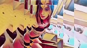 hot shemale rips clothes in bathroom 😏