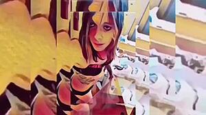 hot shemale rips clothes in bathroom 😏