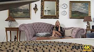 Hey, that blonde housewife rides dick to pay off debt