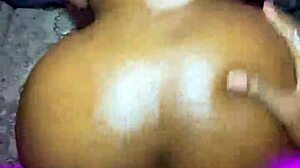 Ebony teen stepsister goes to bed without panties, showing her ass and pussy