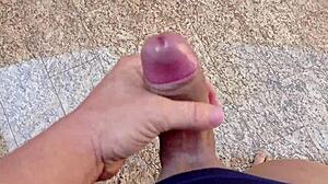 Brazilian guy jerking off in garage, giving huge cumshot for anyone wanting it