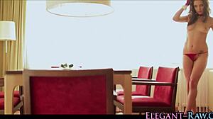 european babe masturbates with classy glamour and heels