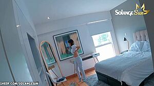 she rides hard, deepthroats, and begs for cock in her asshole during quickie