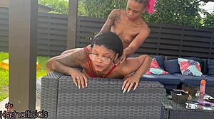 Kashofficials Gets Strapped Outside in Public Lesbian Sex