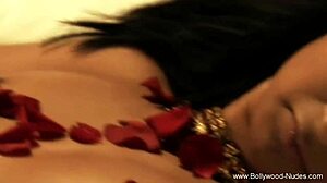 Exotic oriental woman performs belly dance