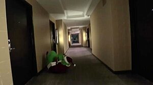 Alex Blair dives into muff and licks wet pussy in Grinch costume