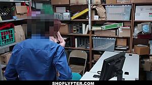 Teen Cassidy Michaels gets strip searched and fucked doggystyle by creepy man in shoplyfter