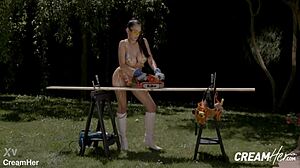 Feeling the intense pleasure as I cum inside Katrina Moreno's huge tits during rough fucking