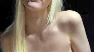 fucked sexy busty blonde in car, came on face