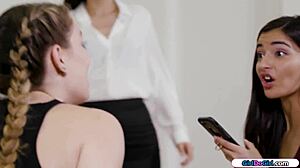 We 18yo students facesit our detention teacher in group fun