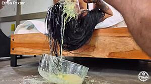 No mercy pukefest for tiny anal slut Michy Perez: extreme rough deepthroat and assfucking