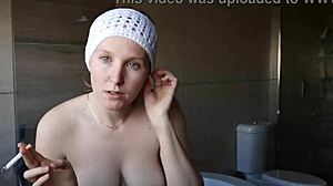 the cute brunette next door sits on the porch, lighting up a cigarette in the evening sun