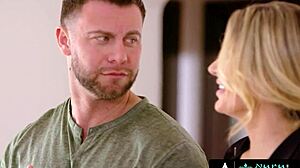 Nuru massage where stunning blonde Ella Reese gets her pussy fucked hard with her bf