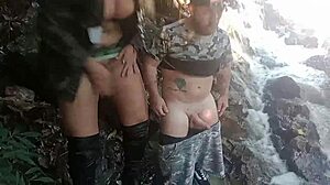 Public Adventure Turns Wild With Anão Pitoco and Tiffany Montavani at Waterfall