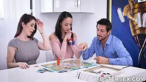 Foster stepdaughter Bianca Burke joins Alexis Tae in risky fun