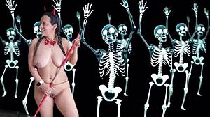 Intense Outdoor Halloween Orgasm